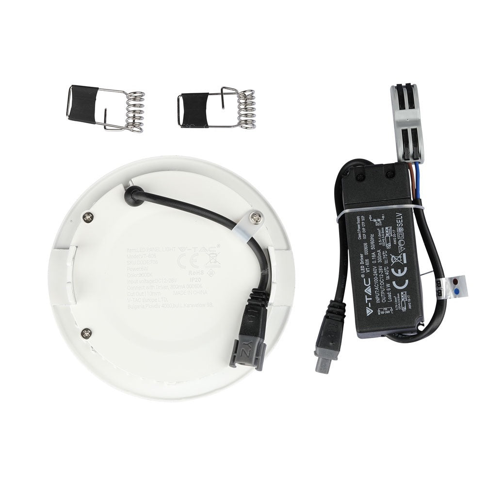 6W Panel LED / Chip SAMSUNG / Barwa:6400K / Okrągły