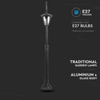 Słup ogrodowy / Trzonek: 2xE27 / Wysokość: 1410mm / IP44 / Obudowa Czarna