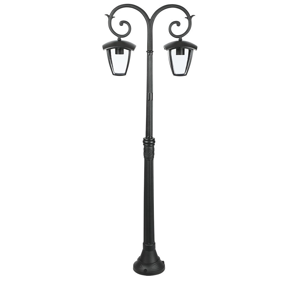 Słup ogrodowy / Trzonek: 2xE27 / Wysokość: 1410mm / IP44 / Obudowa Czarna