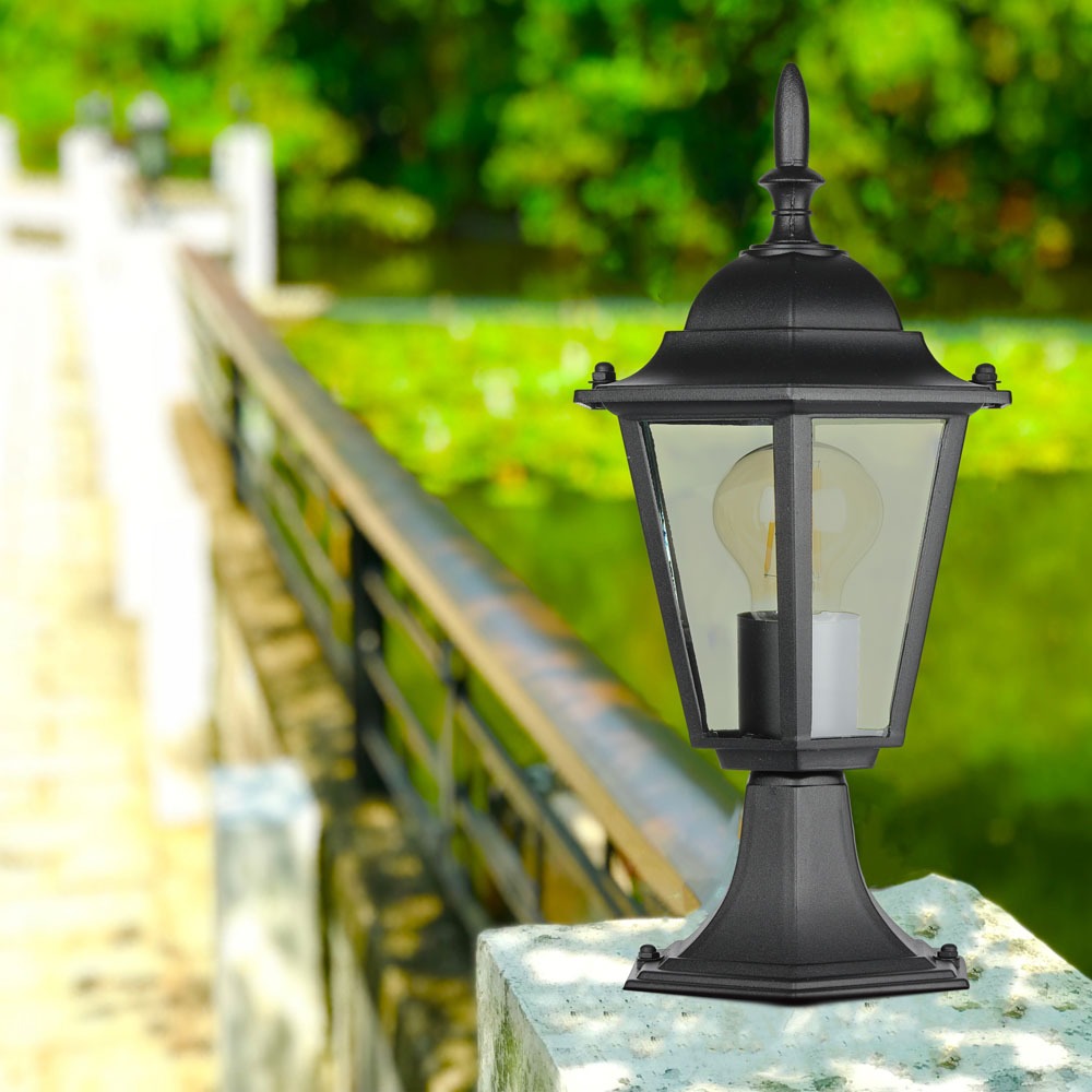 Lampa stojąca ogrodowa / Wysokość: 300mm / Obudowa: Czarna
