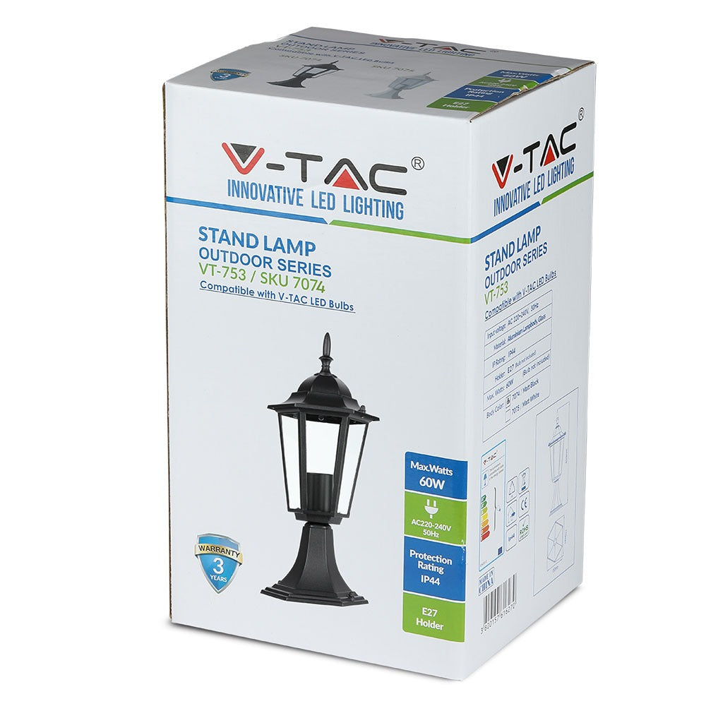 Lampa stojąca ogrodowa / Wysokość: 300mm / Obudowa: Czarna
