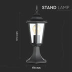 Lampa stojąca ogrodowa / Wysokość: 300mm / Obudowa: Czarna