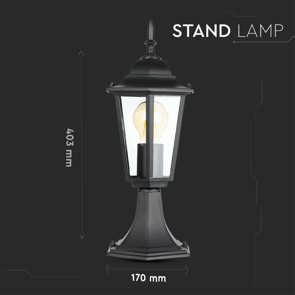 Lampa stojąca ogrodowa / Wysokość: 300mm / Obudowa: Czarna