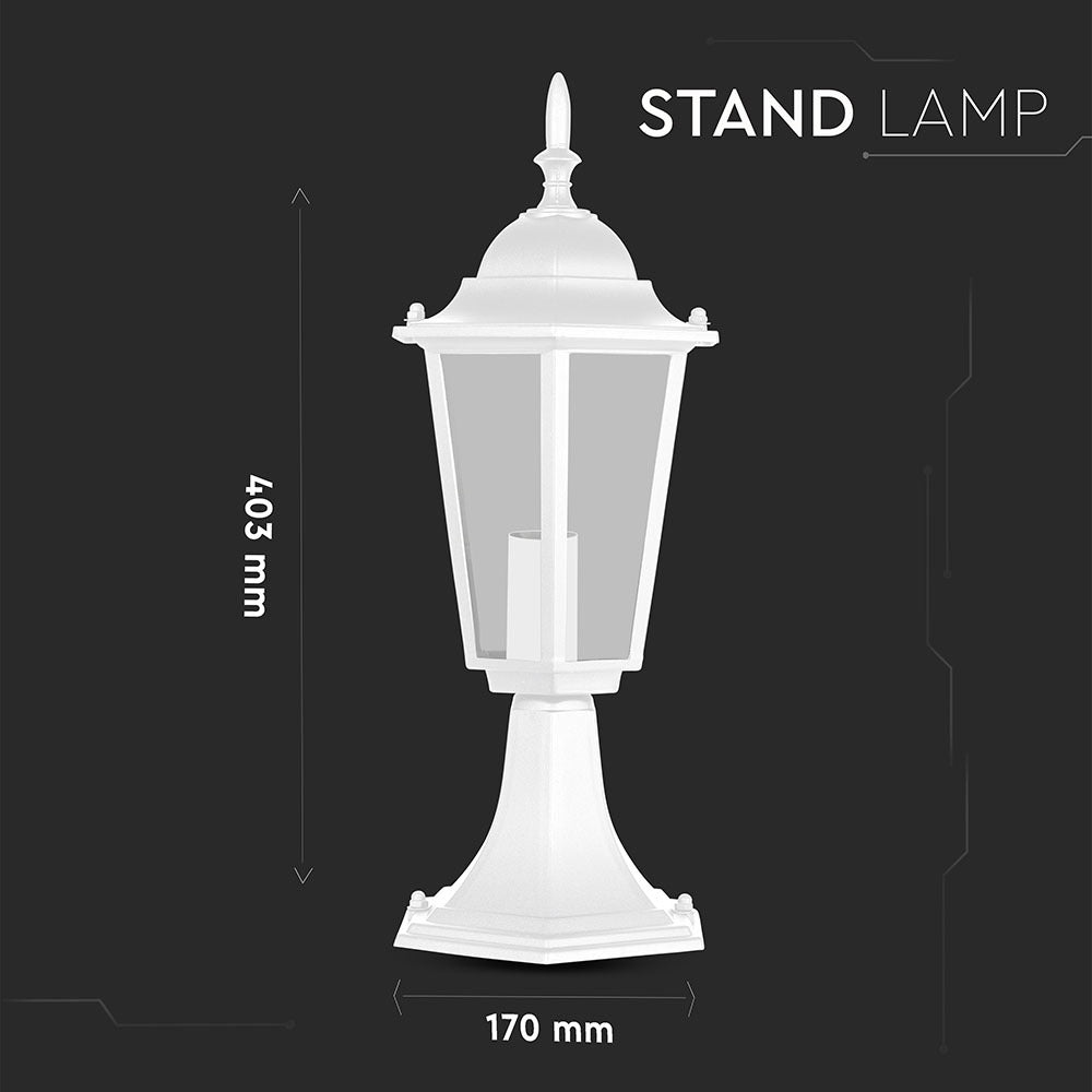 Lampa stojąca ogrodowa / Wysokość: 300mm / Obudowa: Biała