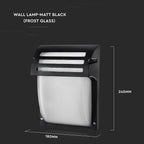 Lampa ścienna ogrodowa z daszkiem / Szkło: Mleczne / Trzonek: E27 / Obudowa: Czarna