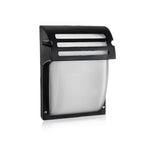 Lampa ścienna ogrodowa z daszkiem / Szkło: Mleczne / Trzonek: E27 / Obudowa: Czarna