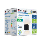 6W Kinkiet kwadrat LED / CHIP BRIDGELUX / Barwa:4000K / Czarny