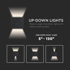 6W Kinkiet kwadrat LED / CHIP BRIDGELUX / Barwa:4000K / Czarny