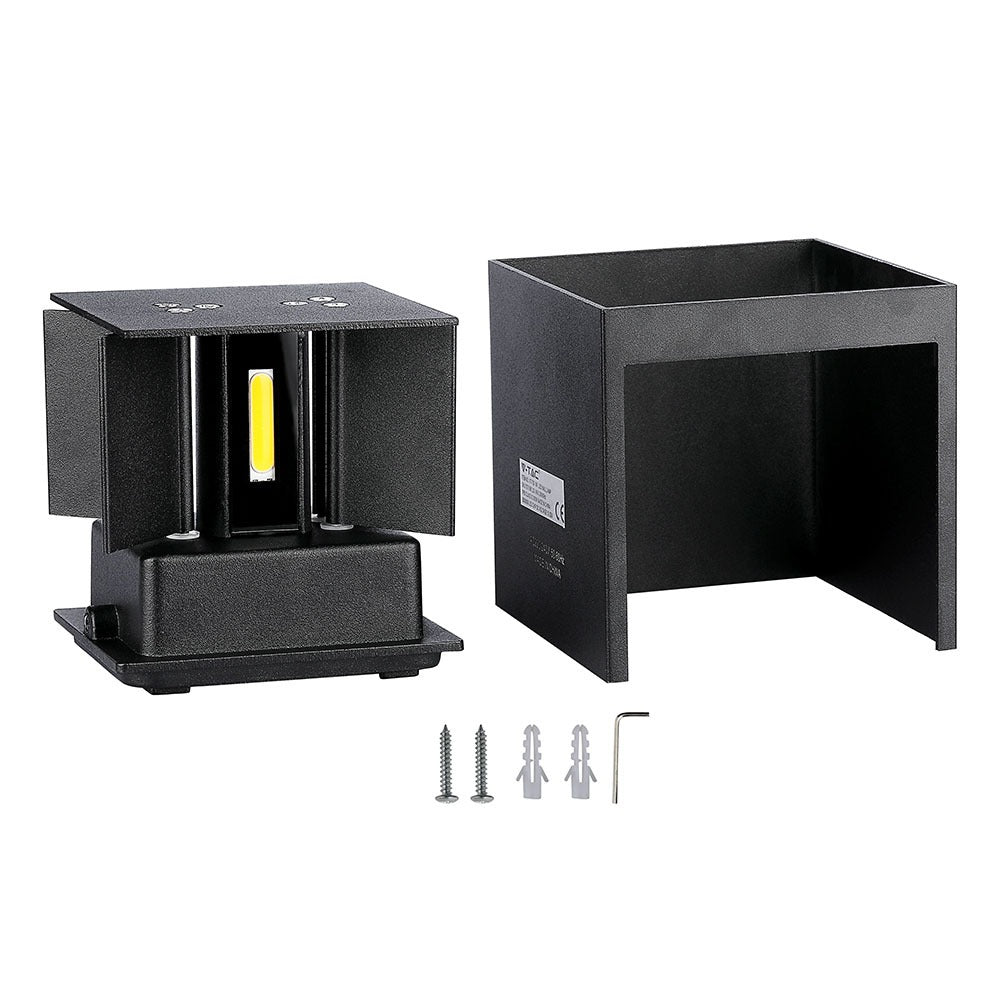 6W Kinkiet kwadrat LED / CHIP BRIDGELUX / Barwa:4000K / Czarny