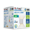 6W Kinkiet kwadrat LED / CHIP BRIDGELUX / Barwa:3000K / Biały