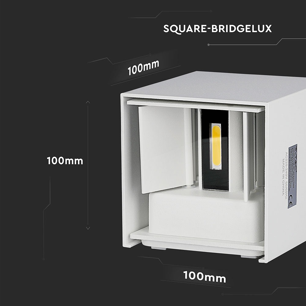 6W Kinkiet kwadrat LED / CHIP BRIDGELUX / Barwa:4000K / Biały