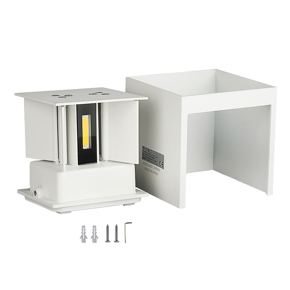 6W Kinkiet kwadrat LED / CHIP BRIDGELUX / Barwa:3000K / Biały