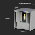 6W Kinkiet kwadrat LED / CHIP BRIDGELUX / Barwa:3000K / Szary