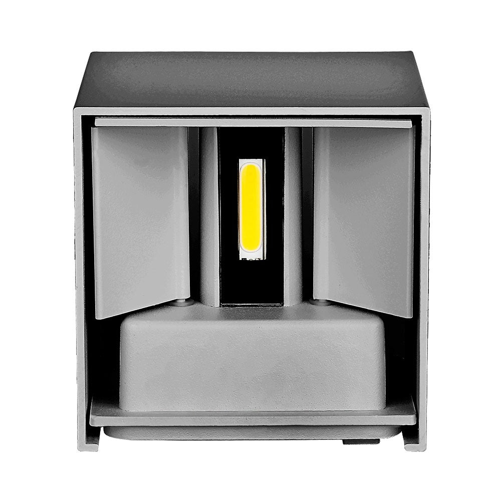 6W Kinkiet kwadrat LED / CHIP BRIDGELUX / Barwa:3000K / Szary