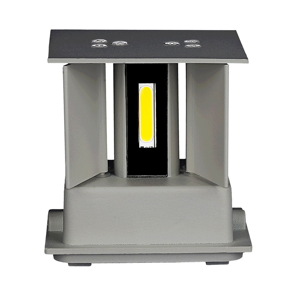 6W Kinkiet kwadrat LED / CHIP BRIDGELUX / Barwa:4000K / Szary