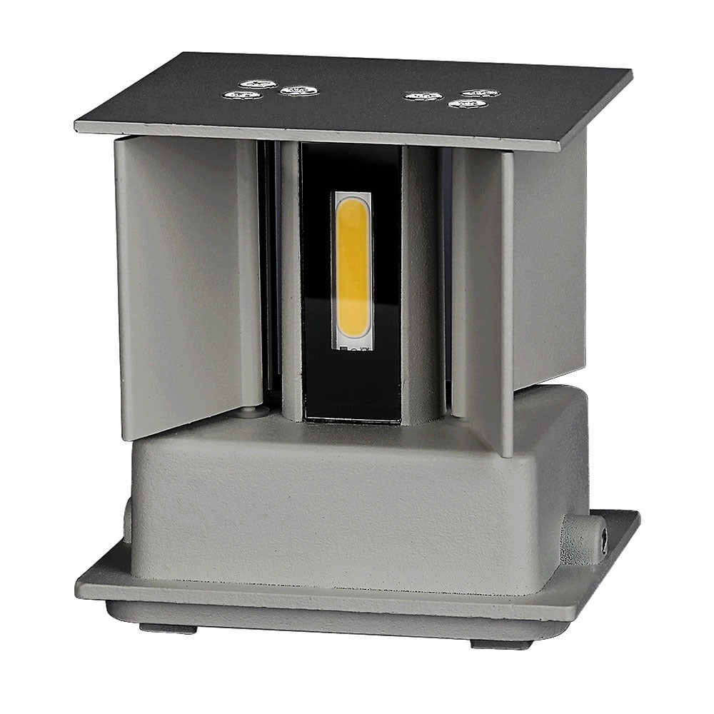 6W Kinkiet kwadrat LED / CHIP BRIDGELUX / Barwa:4000K / Szary