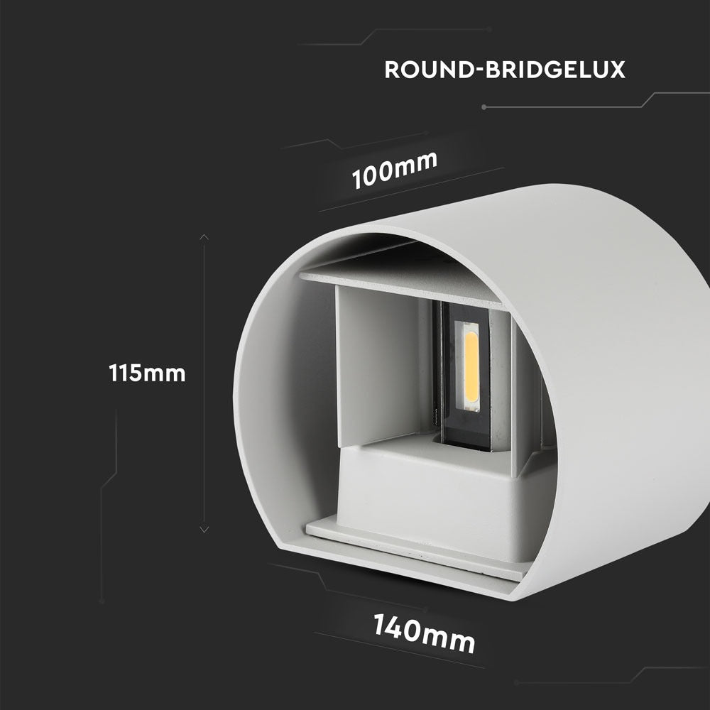 6W Kinkiet walec LED / CHIP BRIDGELUX / Barwa:3000K / Szary