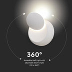 5W Kinkiet okrągły LED / CHIP BRIDGELUX / Barwa:3000K / Biały