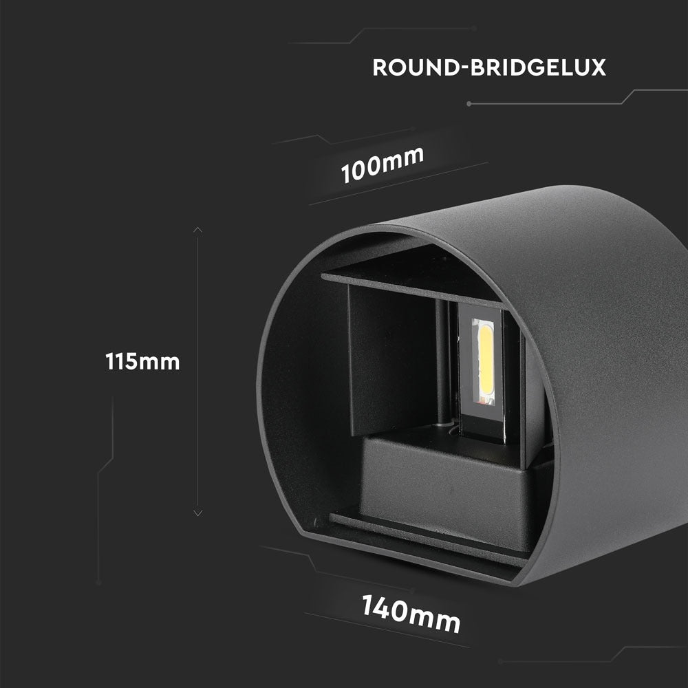 6W Kinkiet walec LED / CHIP BRIDGELUX / Barwa:4000K / Czarny