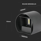 6W Kinkiet walec LED / CHIP BRIDGELUX / Barwa:3000K / Czarny