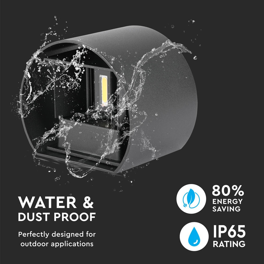 6W Kinkiet walec LED / CHIP BRIDGELUX / Barwa:3000K / Czarny