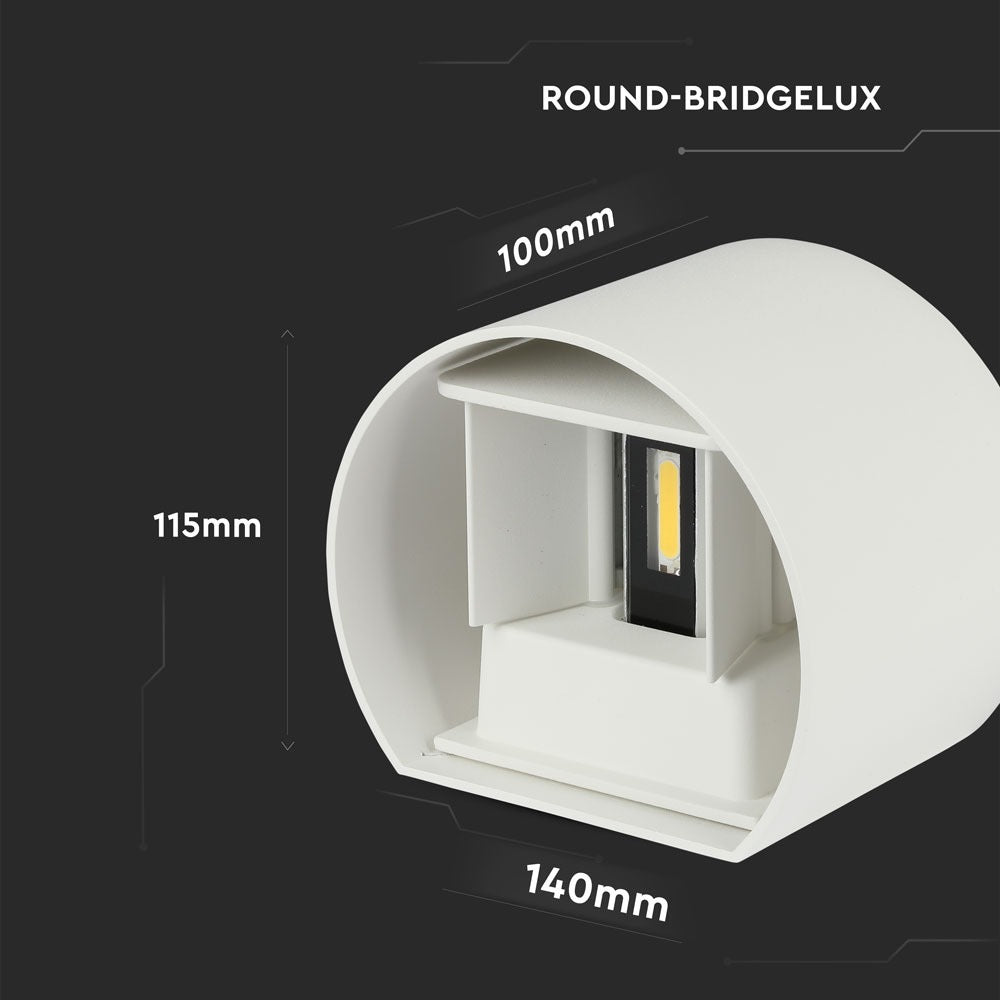 6W Kinkiet walec LED / CHIP BRIDGELUX / Barwa:3000K / Biały