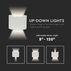 6W Kinkiet walec LED / CHIP BRIDGELUX / Barwa:3000K / Biały