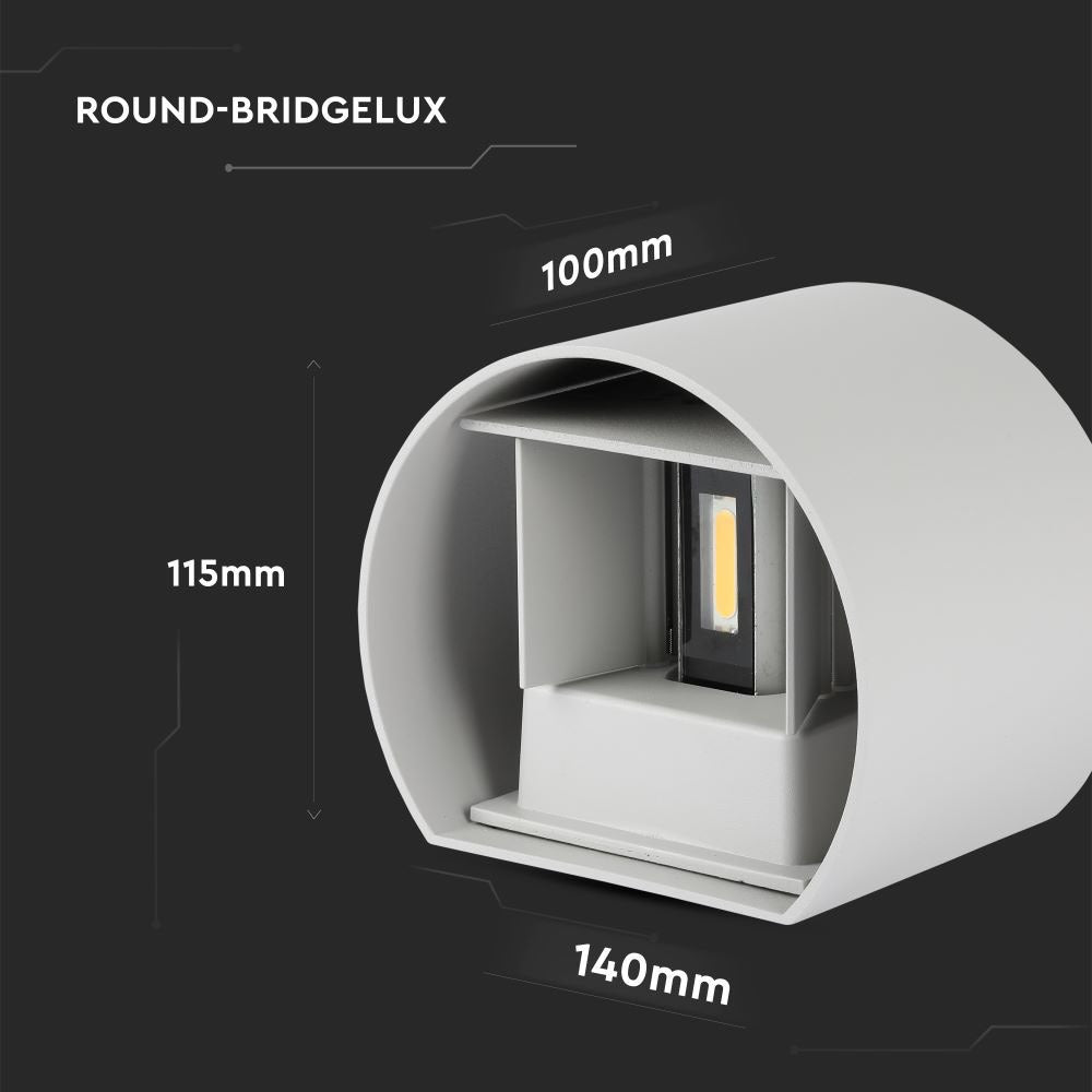 6W Kinkiet walec LED / CHIP BRIDGELUX / Barwa:4000K / Szary
