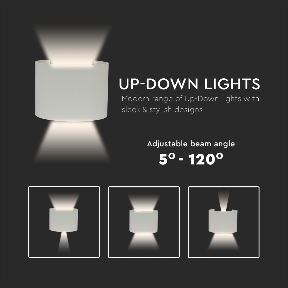 6W Kinkiet walec LED / CHIP BRIDGELUX / Barwa:3000K / Szary