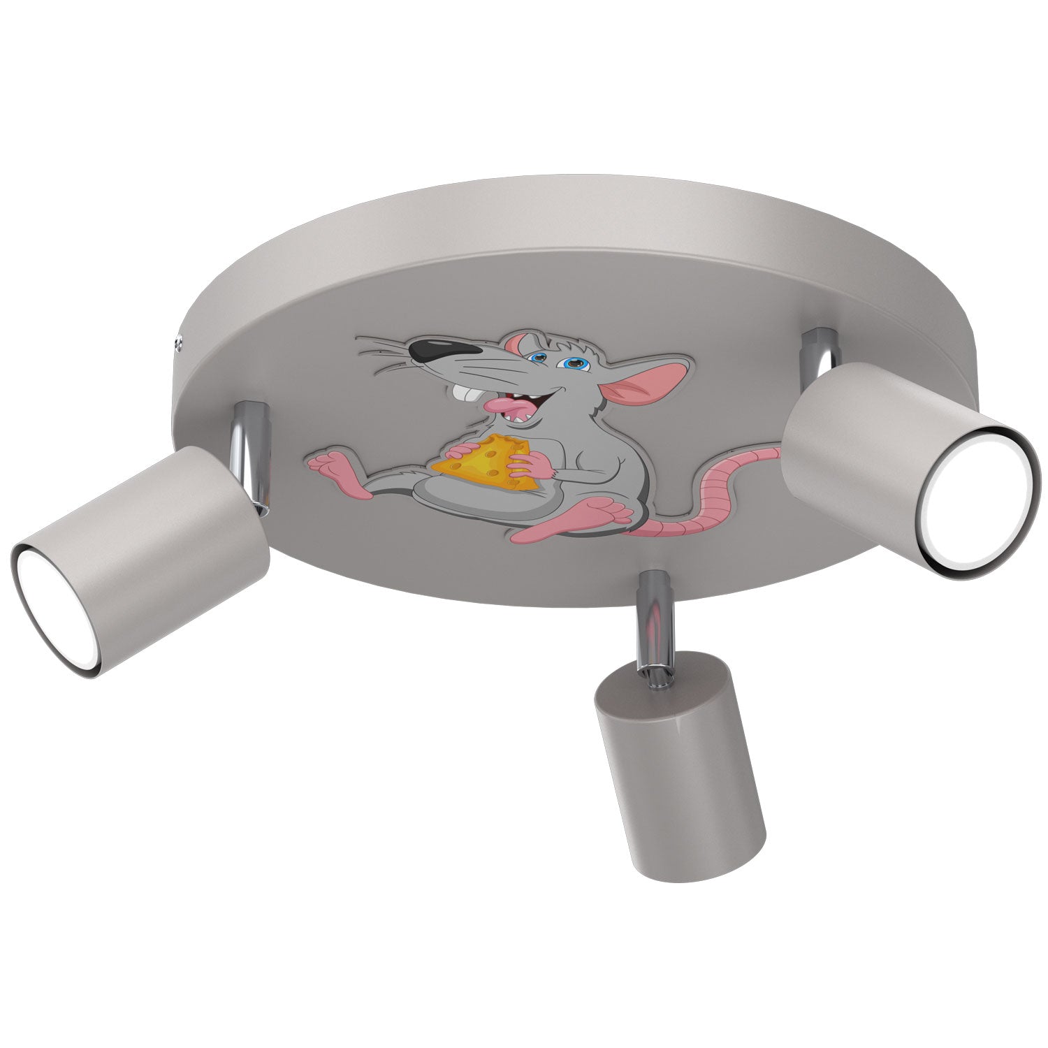 spot Fun Rat grey plate dia 300, 3xGU10