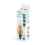 4W C35 Żarówka LED Filament / Klosz: Bursztynowy kręcony płomyk / Barwa:2200K / Trzonek:E14