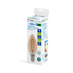 4W C35 Żarówka LED Filament / Klosz: Bursztynowy kręcony / Barwa:2200K / Trzonek:E14