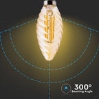 4W C35 Żarówka LED Filament / Klosz: Bursztynowy kręcony / Barwa:2200K / Trzonek:E14