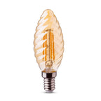 4W C35 Żarówka LED Filament / Klosz: Bursztynowy kręcony / Barwa:2200K / Trzonek:E14