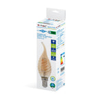 4W C35 Żarówka LED Filament / Klosz: Bursztynowy kręcony płomyk / Barwa:2200K / Trzonek:E14