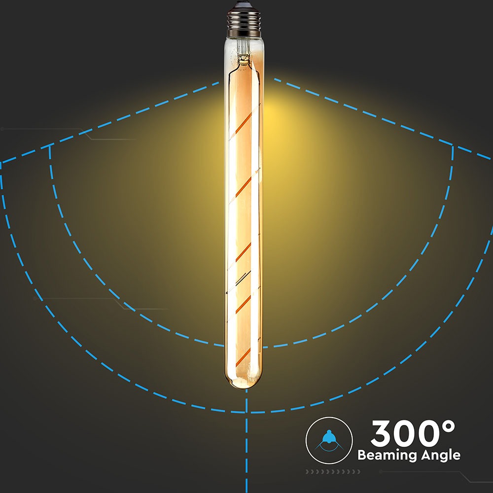 5W T30 Żarówka LED Filament / Klosz Bursztynowy / Barwa:2200K / Trzonek:E27