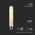 6W T30 Żarówka LED Filament / Klosz Bursztynowy / Barwa:2200K / Trzonek:E27