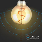 4W G95 Żarówka LED Filament / Klosz Bursztynowy / Barwa:2200K / Trzonek:E27