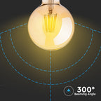 8W G125 Żarówka LED Filament / Klosz Bursztynowy / Barwa:2200K / Trzonek:E27