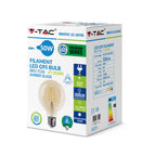 6W G95 Żarówka LED Filament / Klosz Bursztynowy / Barwa:2200K / Ściemniana / Trzonek:E27