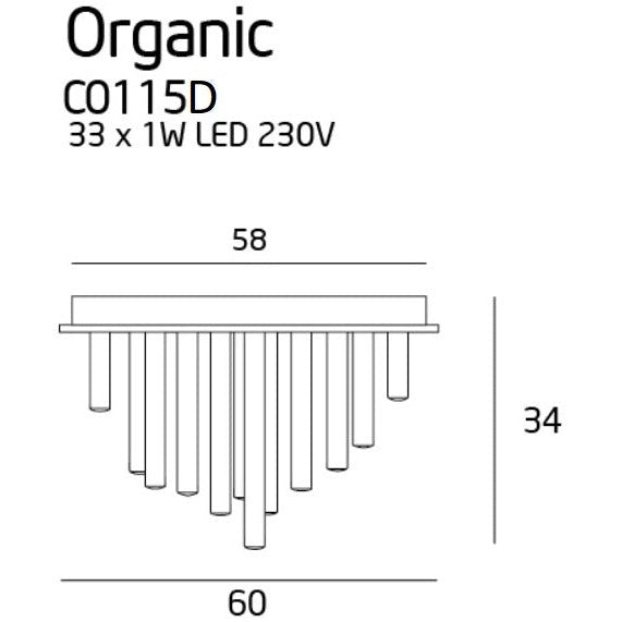 Maxlight Plafon Organic 60cm - Metal + akryl - Chrom C0115D