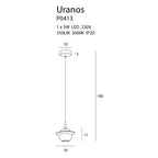 Maxlight Lampa wisząca Uranos - Marmur + metal + akryl - Biały + złoty P0413
