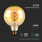 5W G125 Żarówka LED Filament Globe / Barwa:2200K / Klosz: Bursztynowy / Trzonek: E27
