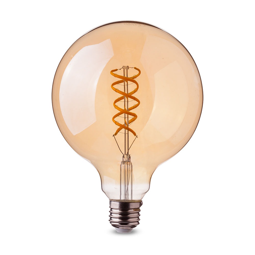 5W G95 Żarówka LED Filament Globe / Barwa:2200K / Klosz: Bursztynowy / Trzonek: E27