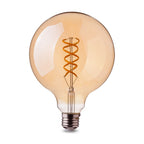 5W G95 Żarówka LED Filament Globe / Barwa:2200K / Klosz: Bursztynowy / Trzonek: E27