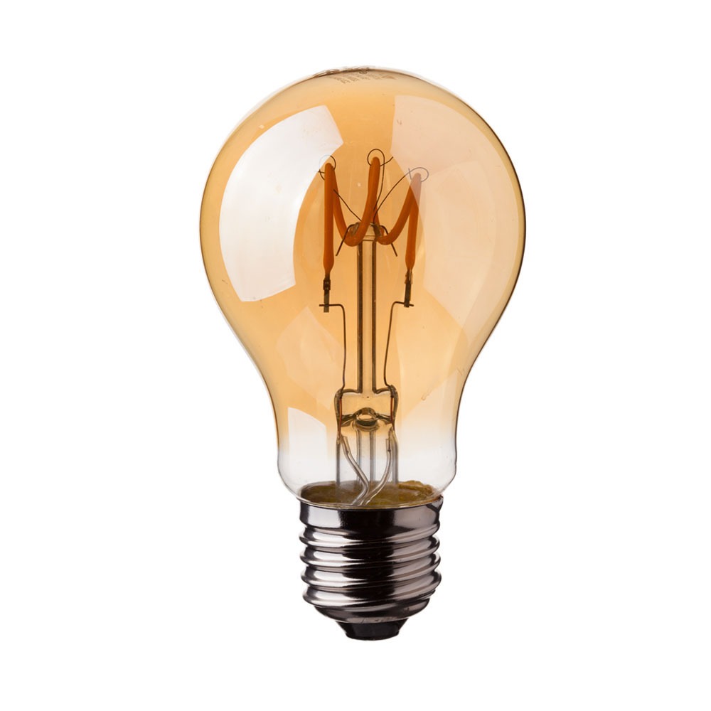 3W A60 Żarówka LED Filament / Klosz Bursztynowy / Barwa:2200K / Trzonek:/ Trzonek: E27