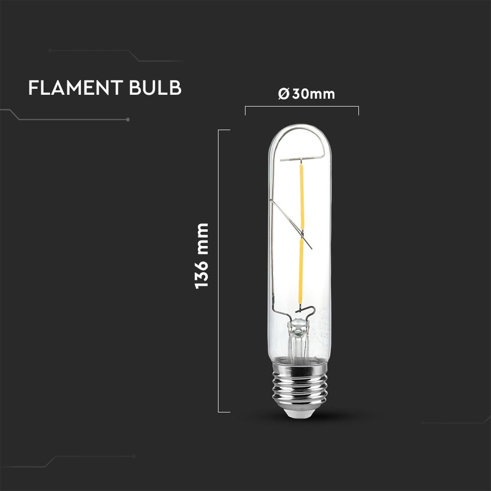 2W T30 Żarówka LED Filament / klosz: Transparentny / Barwa:2700K / Trzonek:E27