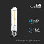 2W T30 Żarówka LED Filament / klosz: Transparentny / Barwa:2700K / Trzonek:E27