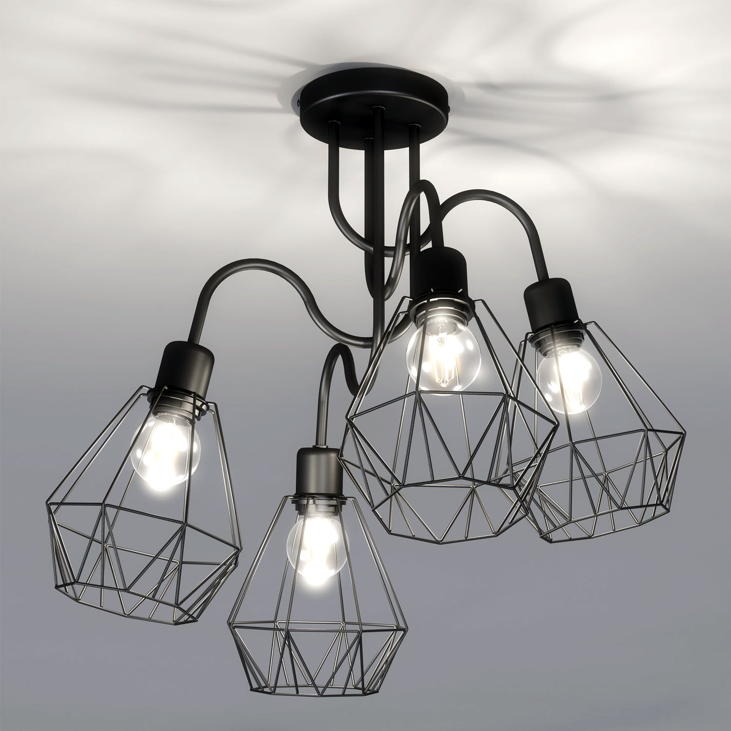 plafon Bergen black 4xE27