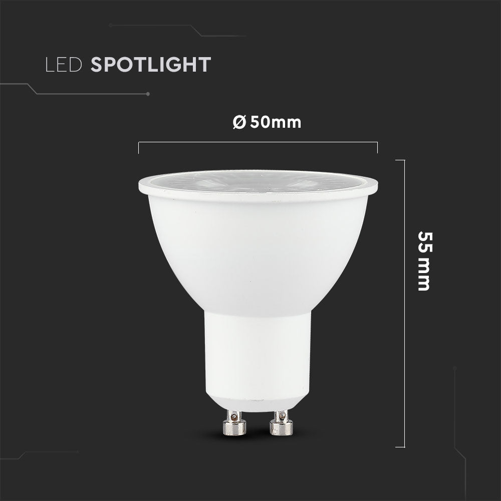 6.5W GU10 Żarówka LED / Kąt: 38' / Barwa:4000K / Ściemniana / Blister 2 szt. / Trzonek: GU10